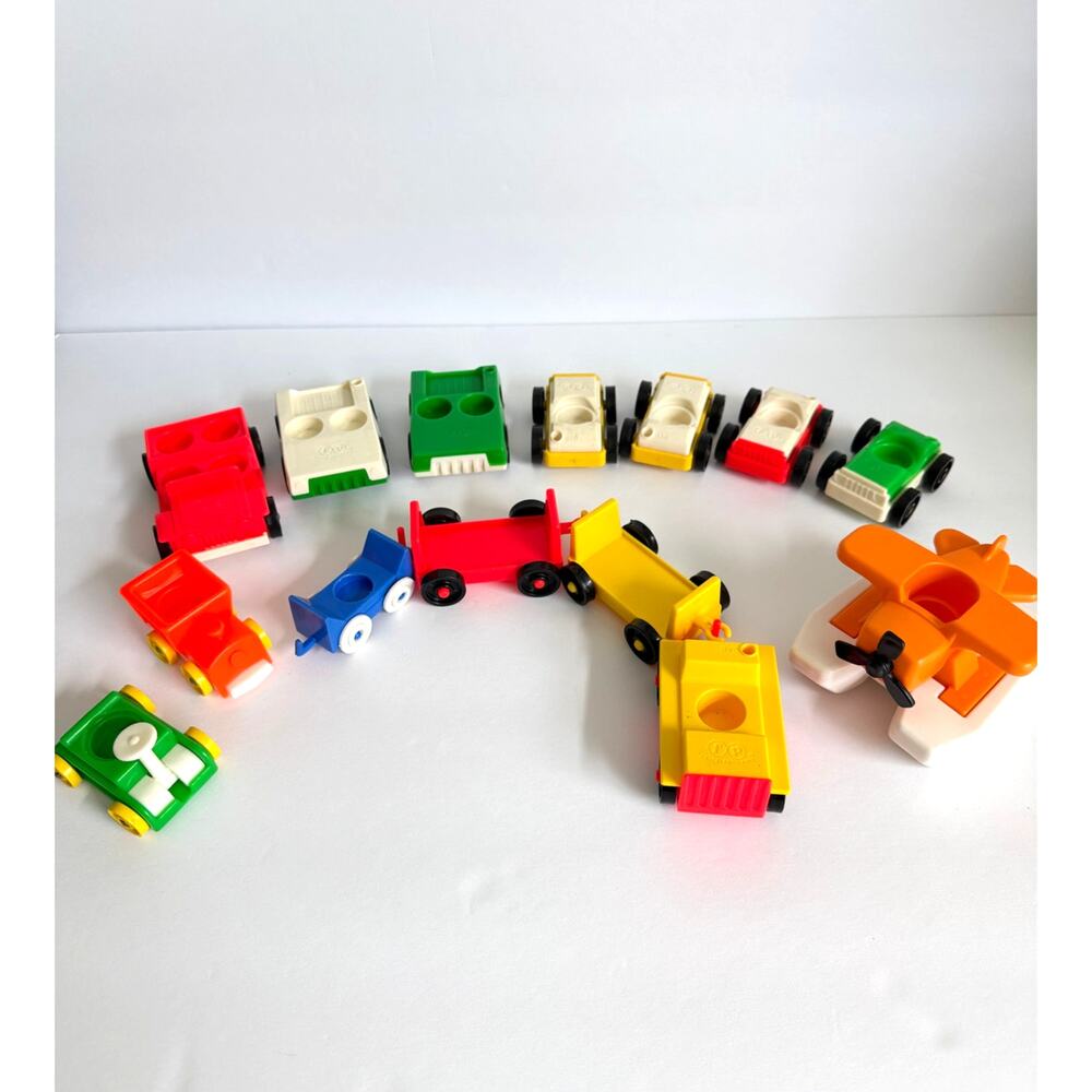 Vintage Fisher Price Little People Vehicles Mixed Lot Train, Cars, Plane